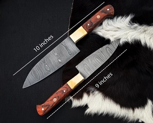 A&M ENTERPRISES 5-Piece Damascus Steel Chef Kitchen <b>Knife</b> <b>Set</b> Wooden Handles Handmade Eco-Friendly High-Polish Finish Adjustable - Product Image 4