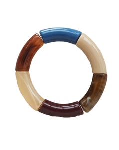 Pulsera de cuentas de resina elástica hecha a mano, moderna y elegante, en varios colores, para niñas y mujeres, joyería de moda para regalar. - Product Image 5