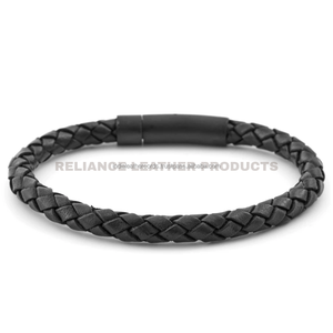 5mm Round Black Shine Braided Bolo <b>Leather</b> Cord for Jewelry Strong <b>Leather</b> Cord for <b>Bracelet</b> and Necklace - Product Image 2