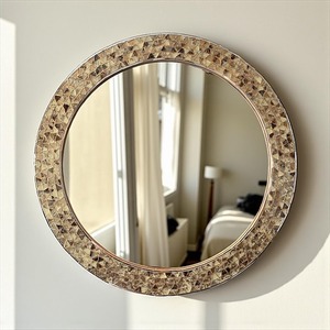 Tempered Glass <b>Mosaic</b> <b>Mirror</b> Customized Thickness Modern Farmhouse Design Wood Frame Handmade Durable Bathroom Bedroom Wall - Product Image 4
