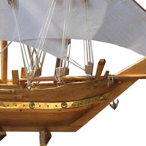 Modèle de bateau dhow traditionnel arabe en bois, fabriqué au Kerala, artisanal, décoration nautique pour la maison ou le bureau, objet de décoration. - Product Image 3