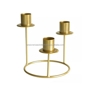 Soporte de vela de hierro negro y dorado más vendido con tres brazos para decoración de eventos y fiestas a precios asequibles - Product Image 3