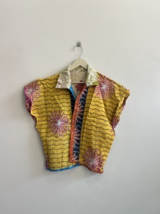 Reversible <b>Kantha</b> Short <b>Jacket</b> Women Boho Vintage Patchwork Cotton Summer Coat - Product Image 1