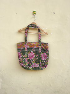 Sac fourre-tout matelassé léger de couleur unie, doublure en coton doux, style vintage, grande capacité, pour femme, toutes saisons, voyage - Product Image 3