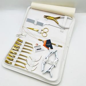 Pinza de presión para extensiones de cabello, de acero inoxidable chapado en oro, para cabello Remy y trama individual, kit de herramientas para extensiones de cabello chino, peine blanco y pinza de cocodrilo - Product Image 5