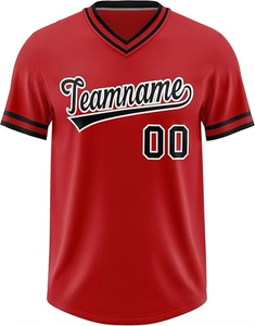 <b>Baseball</b> Jersey 100%Polyester Breathable V Neck Short Sleeve Sublimation Sports Shirt Lightweight Practice Club Team Jersey - Product Image 2