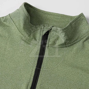 Chemises de compression à manches longues pour hommes, respirantes, avec fermeture éclair 1/4, vêtements de sport, spandex/polyester, ajustées - Product Image 4