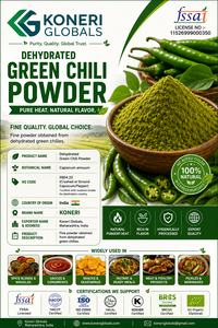 Pimentón Verde Deshidratado de Grado Alimenticio Picante, Secado al Aire Caliente para Condimentos Namkeen, Aperitivos y Aplicaciones en Alimentos Procesados - Product Image 3