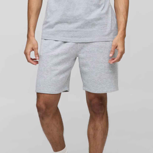Men's Gray Color Blocking Crew Neck T-Shirt <b>Set</b> Casual Summer <b>Knitted</b> Shorts Breathable 2-Piece Outfit - Product Image 4