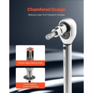 ชุดบิตซ็อกเก็ต SAE เมตริก 107 ชิ้น ขนาด 1/4 นิ้ว ผลิตจากเหล็กอัลลอย S2 Cr-V แบบยาวพิเศษ พร้อมหัว Hex/Torx/External Torx/แบบกันการงัดแงะ - Product Image 4