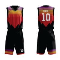 Seragam Basket Logo Kustom Set Jersey Tanpa Lengan & Celana Pendek Warna Solid Produsen Grosir
