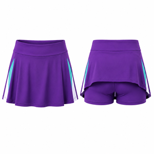 New <b>Custom</b> Sublimation Women Tennis <b>Dress</b> Set Short Sleeve Shirt Matching Skirt 100% Polyester Gradient Color Quick Dry High - Product Image 6