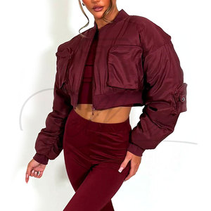 เสื้อแจ็คเก็ตครอปผู้หญิงขายส่ง เสื้อโค้ทยีนส์แขนยาวลำลองแฟชั่นสตรีทแวร์ เสื้อแจ็คเก็ตครอปผู้หญิง - Product Image 1