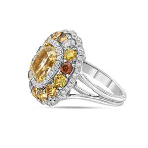 3.02 CT Fancy Brown <b>Emerald</b> Cut Moissanite 925 <b>Silver</b> Prong Setting Engagement <b>Ring</b> for Party & Gift - Product Image 3