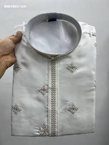 Excellent Quality Royal Silk with Sequence Embroidery Butti All-Over & Full-Sleeve <b>Kurta</b>-R Cotton Payjama Set Worldwide Supplier - Product Image 4