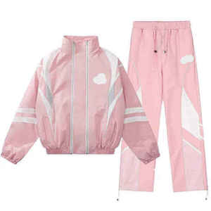 <b>Men</b>’s Color Block <b>Track</b> <b>Jacket</b> Pants Set Sporty Zipper Closure Breathable Polyester Training Outfit Autumn Outdoor Sportswear - Product Image 6