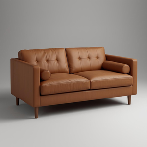 Canapé deux places en cuir véritable de luxe, dossier capitonné, fabrication vietnamienne en gros pour salon et mobilier de maison - Product Image 2