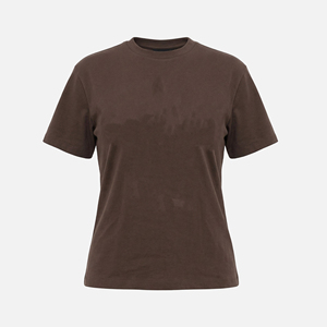 T-shirt à manches courtes col rond gris foncé pour femme, coupe ample, style décontracté, tissu jersey 100% coton, à porter toute l'année - Product Image 3
