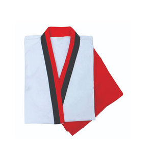 Uniforme de Taekwondo blanc et rouge pour enfants, unisexe, 100% coton, durable, coupe classique, vêtements d'arts martiaux - Product Image 3