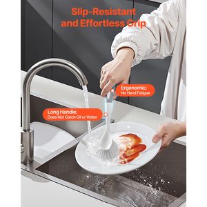 Set di 4 Spazzole per Pulizia Cucina con Manico in PP e Setole Curve per Pentole, Padelle e Lavello - Product Image 4