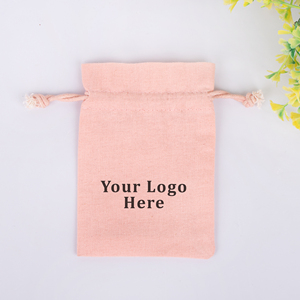 Bolsa de algodón con cordón y logotipo personalizado, color rosa, pequeña, para regalo, para joyería, reloj, gafas, organizador lindo y sostenible - Product Image 6