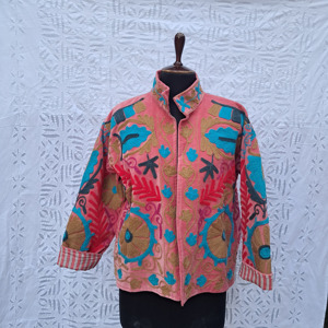 Chaquetas de Terciopelo con Bordado de Diseño Elegante y Bolsillos, Estilo Nehru, Chaqueta Corta Abierta por Delante, Ropa de Invierno para Mujer - Product Image 5