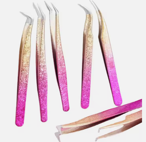 Pinces à cils en acier inoxydable avec logo personnalisé, pointe fine antistatique nano durable pour extensions de cils - Product Image 1