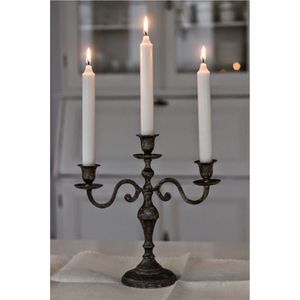 Support de candélabre en métal argenté poli à 5 bras, porte-bougie pour table à manger, décoration de mariage, centre de table décoratif - Product Image 3