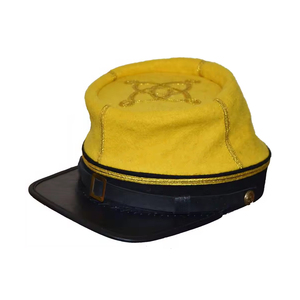 Casquette Képi en Laine Jaune Personnalisée OEM avec Visière Noire et Bordure Dorée pour Costume de Défilé, Reconstitutions Historiques et Tenues Cérémonielles - Product Image 2