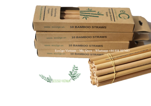 100% Natural Reusable Bamboo <b>Drinking</b> <b>Straws</b> with Custom Engraved Laser Logo - Eco-Friendly Bamboo <b>Straw</b> By Eco2Go Vietnam - Product Image 4