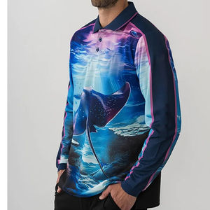 Polo de pêche respirant en polyester personnalisé avec protection UV pour hommes, performance OEM - Product Image 3