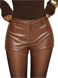 Custom Women's Faux Leather Biker <b>Shorts</b> High Rise PU Leather Cycling Style <b>Shorts</b> Factory Wholesale - Product Image 1
