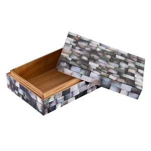 Decorative Oriental Mother of Pearl Mosaic Design <b>Trinket</b> Keepsake <b>Box</b> Rectangular MOP Mosaic Jewelry <b>Box</b> Set Stackable <b>Box</b> - Product Image 2