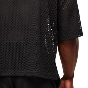 Camiseta Deportiva de Malla Oversize para Hombre, Transpirable, para Entrenamiento Atlético, Ajuste Holgado, para Fisicoculturismo y Fitness, Negra - Product Image 6