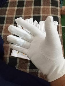 Masonic <b>White</b> OES Order Of The Eastern Star Cotton Gloves Embroidered Logo. (2 Pairs) Fabric type Cotton - Product Image 5