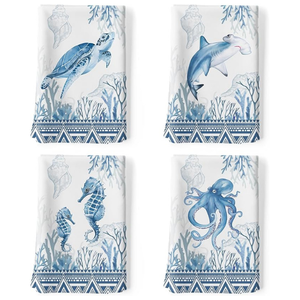 Serviettes de cuisine en coton 100% jacquard, imprimées numériquement sur mesure, écologiques, en sac de farine compressé, OEM ODM en gros - Product Image 1