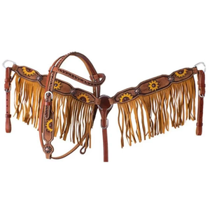 Ensemble de sellerie western en cuir véritable de qualité supérieure, avec peitorale et têtière, équipement d'équitation durable, accessoires de selle, Inde - Product Image 2