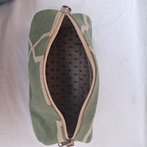 Women's Handmade Geometric Pattern Cotton Dhurries Makeup Toiletry <b>Bag</b> Zipper Closure Chains Decoration Eco-Friendly Travel - Product Image 4