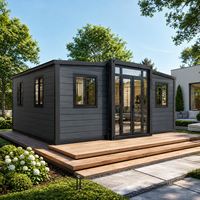 Maisonnette modulaire préfabriquée compacte et portable avec porte en verre pour une vie de luxe en plein air