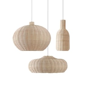 Pantalla de lámpara colgante de ratán hecha a mano, cubierta decorativa de estilo bohemio para iluminación de techo, para el hogar y hoteles, hecha en Vietnam. - Product Image 1