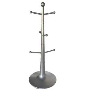 Black Metal Wall Mounted Mug <b>Rack</b> with Two Panels Holding Ceramic Coffee Cups Modern <b>Kitchen</b> Organizer <b>Storage</b> Solution - Product Image 2