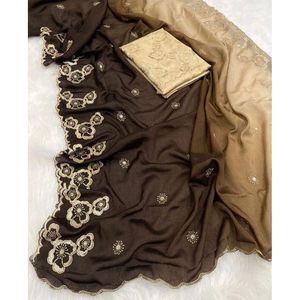ผ้าชีน่อนสำหรับชุดแต่งงานชุดแต่งงานสีน้ำตาลเสื้อเบลาส์ลายปักลำดับจากดีไซเนอร์ - Product Image 1