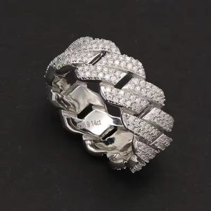 Anillo de Lujo con Incrustaciones de Diamantes Estilo Cubano para Hombre, Chapado en Oro Blanco, Joyería de Moda Hip Hop, Regalo - Product Image 3