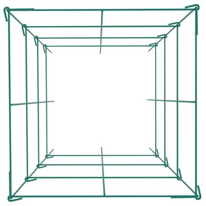 Eleganti Confezioni da 10 Supporti Quadrati per Piante Rampicanti in Acciaio Rivestito in PVC Verde, 30x30x117 cm, per Pomodori - Product Image 6
