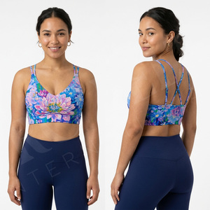 Fitness Gym Workout Custom Printed Design Sports Bra Women Yoga Bra Push Up Seamless Activewear Crop <b>Top</b> Breathable Support Bra - Product Image 3