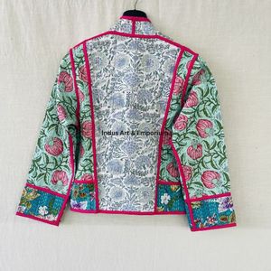 Chaqueta de algodón acolchada vintage hecha a mano, chaqueta de algodón vintage Jaipuri de manga larga - Product Image 3