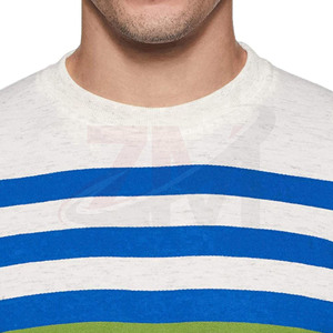 Sudadera de Cuello Redondo a Rayas para Hombre, Corte Regular, Informal, Tejida, 100% Algodón, Transpirable, para Otoño, Venta al Por Mayor - Product Image 5