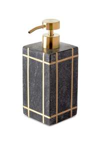 Ensemble de salle de bain de luxe style hôtelier en marbre avec distributeur de savon, porte-brosse à dents, gobelet et plateau - Product Image 6