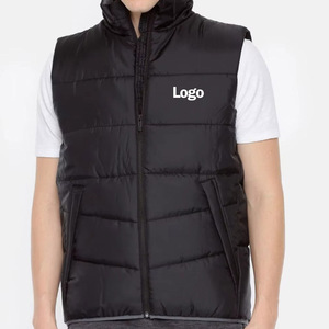 Gilet pour homme de haute qualité, 100% polyester, décontracté, respirant, léger, sans manches, fermeture éclair intégrale, col montant, poches - Product Image 1