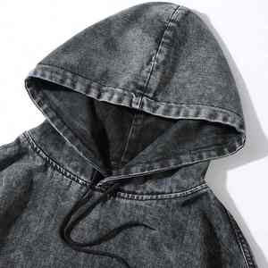 Sudadera con Capucha Personalizada, Lisa, Extra Grande, de Algodón Grueso, Estilo Vintage, Lavada con Ácido, para Hombre - Product Image 3